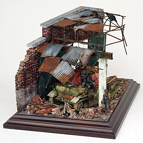 Segolike 1/35 Scale Wood Ruins Diorama Model Kit, DIY Miniature Building Scene for Sand Table Layouts