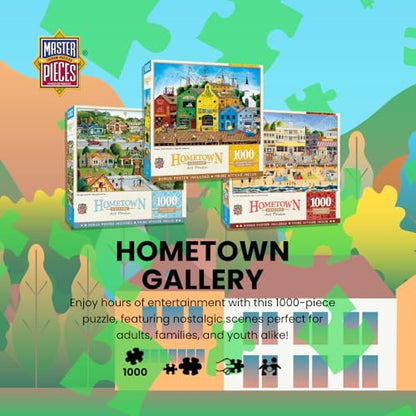 MasterPieces 1000 Piece Jigsaw Puzzle For Adults, Family, Or Youth - Bungalowville - 19.25"x26.75" - size: 1000 Piece