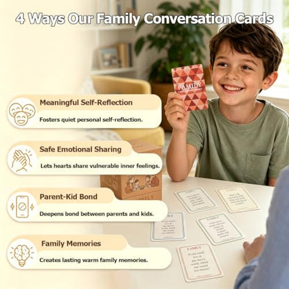 200 Family Conversation Cards for Kids & Adults, Family Edition
