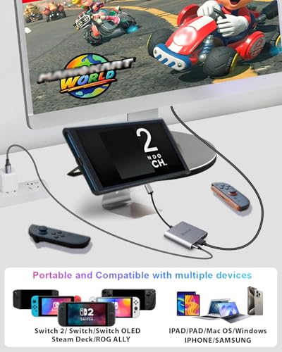 Switch 2 Dock HDMI2.1 Upgraded V22 for Nintendo Switch 2 Compatible with the Latest firmware V22+/Plug&Play/Usbc to HDMI Adapter 4k120Hz for Laptop/MacBook - color: P&P for V22+