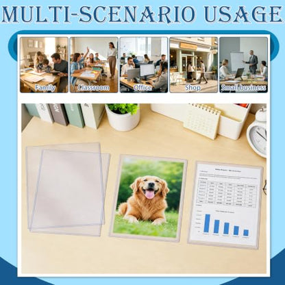 Vmiapxo 15 Pack 8" x 10" Hard Plastic Card Sleeves, Waterproof Rigid Protectors Clear Double Sided Display Sheet Holders for Prints Photos Pictures Art Papers Posters - size: 8" x 10"