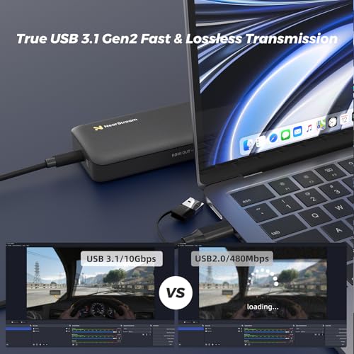 NearStream CCD30 USB 3.1 Video Capture Card for Streaming or Recording in 4K60FPS HDR10 or 1080P60FPS HDR10 with Ultra-low Latency, Compatible with Xbox Series X/S, Xbox One, PS5, PS4/Pro,PC/Mac/Linux - style: 4K60 HDR10-CCD30