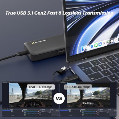 NearStream CCD30 USB 3.1 Video Capture Card for Streaming or Recording in 4K60FPS HDR10 or 1080P60FPS HDR10 with Ultra-low Latency, Compatible with Xbox Series X/S, Xbox One, PS5, PS4/Pro,PC/Mac/Linux - style: 4K60 HDR10-CCD30