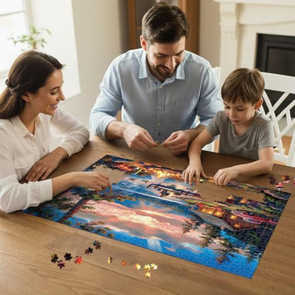 Lakeside Retreat Cabin Puzzles for Adults 1000 Pieces,Impossible Hard Difficult Challenging Jigsaw Puzzles for Adults 1000 Pieces,Puzzle with Letters on Back,Recycled Paper Jigsaw Puzzle(27.6"x19.7") - color: Lakeside Retreat Cabin