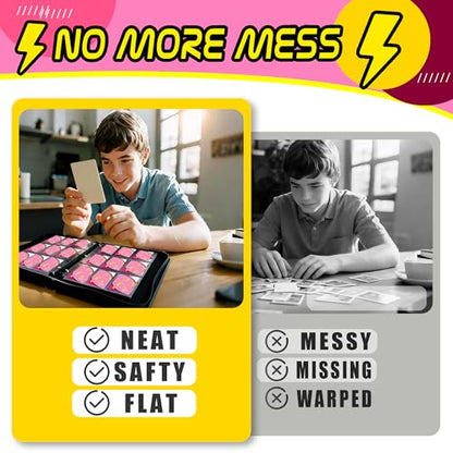 Trading Card Binder 9 Pocket,900 Pocket Card Collection Binder with 50 Removable Sleeves,PU Waterproof Top Card Book,3-Ring Zipper Collectible Trading Card Album for MTG/TCG/Card Holder Gift（Pink） - color: Pink, size: Large