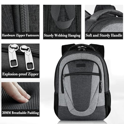 BIKROD Travel Laptop Backpack Men, School Backpacks for College Teen Boys Water Resistant Back Pack, Business Anti Theft Slim Sturdy Computer Bag Gifts Fits 15.6 Inch Laptop - color: Blackgrey, size: 15.6 Inch