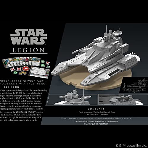 Atomic Mass Games Star Wars: Legion TX-130 Saber-Class Tank Unit Expansion - Unleash Elegant Fury! Tabletop Miniatures Strategy Game for Kids and Adults, Ages 14+, 2 Players, 3 Hour Playtime, Made - style: Galactic Republic Expansions: TX-130 Saber-Class
