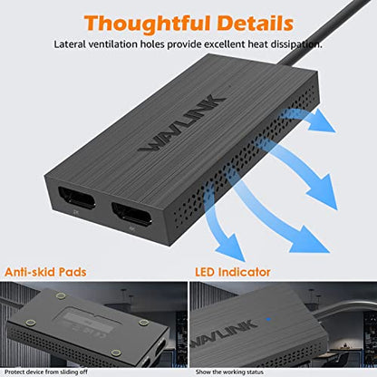 WAVLINK USB 3.0 or USB C to HDMI Adapter for Dual Monitors | 4K @30Hz 1080p@60Hz, USB Dual HDMI Adapter up to 6 Monitor Displays, External Video Card Adapter for Windows, Mac OS