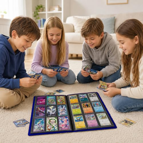 Trading Card Binder, 9 Pocket 20 Pages 360 Cards, Suitable for MTG, TCG(Dark Blue) - color: Dark Blue