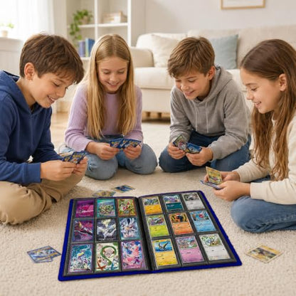 Trading Card Binder, 9 Pocket 20 Pages 360 Cards, Suitable for MTG, TCG(Dark Blue) - color: Dark Blue