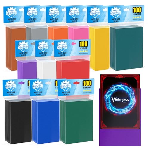 1200 Pack MTG Card Sleeves, Sturdy Matte Trading Card Sleeves with Clear Front & Textured Back, Tear Resistant Card Protectors Sleeve for Trading Cards, MTG, TCG, Sports, Game Cards (12 Colors) - color: 12 Colors, size: 1200Pack Card Sleeves