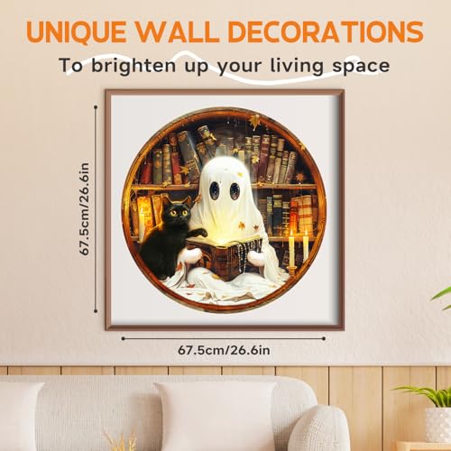 1000 Piece Puzzles for Adults, Halloween Ghosts Puzzle for Adults | 26.6 * 26.6 in Flat Puzzles with 3D Visual Effect When Completed, Adult Puzzle Games - color: Halloween Ghosts