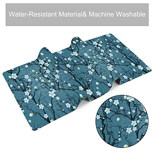 Japanese Cherry Blossom Extended Gaming Mouse Pad Large Desk Mat with Non-Slip Rubber Base and Stitched Edges,Keyboard Mouse Mat Desk Pad for Work,Game,Office,Home 35.4 * 15.7 Inch - color: Japanese Cherry Blossom