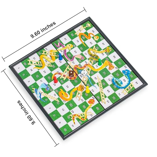 Magnetic Snakes and Ladders Board Game Set - 9.6 Inches