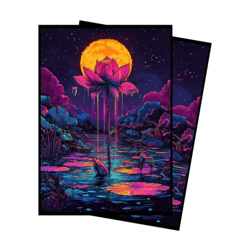 Neon Lotus 2 - MTG Card Sleeves, 104ct, Standard Size, Smooth | Perfect for Double Sleeving, Smudge Resistant Matte Back, Standard 66x92mm - Compatible with Magic The Gathering & TCG Cards - color: Neon Lotus 2, size: Smooth