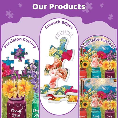 Puzzles for Adult 500 Pieces,Fun Beautiful Glass Vase Flowers Jigsaw Puzzle | Interlock Perfectly Letter on Back No Dust,Home Wall Art Decor,Challenging Perfect Birthday Party Gift for Family, 20.5x15 In - style: Glass vase