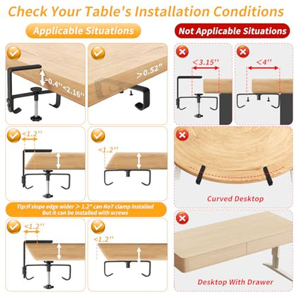 Under Desk Cable Management Tray No Drill,48Inch Cable Management,Black | Clamp and Screw Mount Cable Management Tray, Extra Large Capacity Desk Cable Management, Fabric Wire Management for Office - color: Black, size: 48"L x 5.5"W