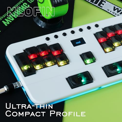 Professional Rhythm Game Keyboard, 5 Layer Macro Keypad for OSU! Phigros Muse Dash, CNC Aluminum, Hot-Swappable Gateron Switches, VIA Programmable (White) - color: White
