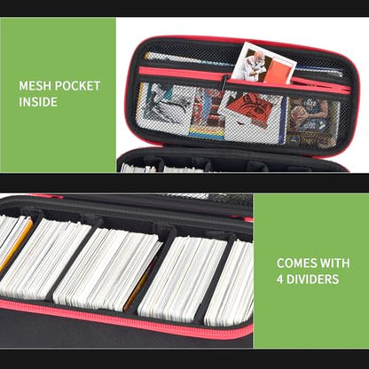 ALKOO Trading Card Carrying Case, 900+ Card Game Storage for MTG | Large card carrying case for card games and trading cards, holds 900+ cards, deck boxes and expansion packs, black, case only - color: Red