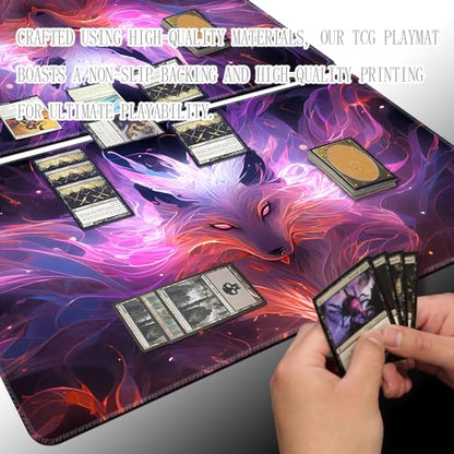 Board Game 14x24in MTG Playmat Compatible for OCG CCG RPG TCG Playmats (Nine Tailed Fox 3) - color: Nine Tailed Fox 3