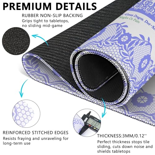 Mahjong Mat with Carrying Bag and 3 Dice, 31.5" X 31.5" Noise Reduction Mahjong Table Cover, Non Slip Gaming Mat for Board Tile Games Poker Card Dominoes, Mahjong Gifts for Women Mahjong Accessories - color: A05