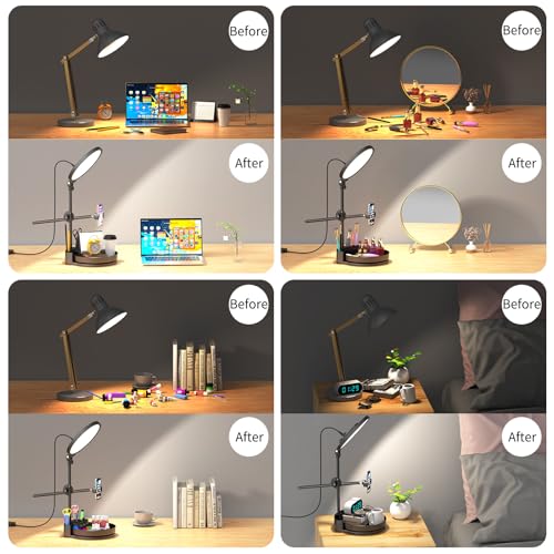 Selfie Light Kit for Desk and Laptop,55W Dimmable Full Screen Ring Light,with Rotating Storage Box,Pen Holder Stand,Phone Holder and Controller (Maya Blue, 10.5) - color: Maya Blue
