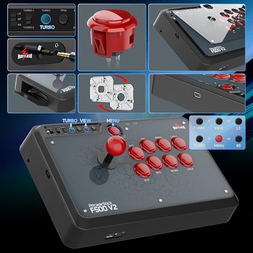 MAYFLASH Universal Arcade Fighting Stick F500 for Switch/Switch 2, Xbox Series X/S, Xbox One, Xbox 360, PS4, PS3, Windows, macOS, Android, Raspberry Pi, Steam Deck, PS Classic, NEOGEO Mini