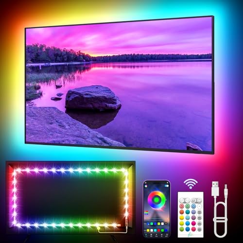 KANTUTOE LED Lights for TV, 19.68ft LED Backlights for 65-80in TV, RGB TV Backlight with Music Sync Bluetooth APP and Remote Control TV Lights Strip USB Powered LED Lights for Bedroom, Gaming - size: 19.68ft for 65"-80" TV