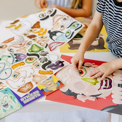 Melissa & Doug Make-a-Face Sticker Pad - Crazy Characters, 20 Faces, 5 Sticker Sheets
