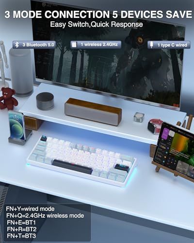 60 Percent Keyboard and tri Mode Wireless Gaming Mouse