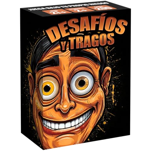 Desafíos y Tragos – Juego de cartas para adultos | Juegos de mesa en español con Alcohol | Drinking Game para Fiestas, Bachelorette, parejas, cumpleaños | Tragos y retos Latinos Divertidos