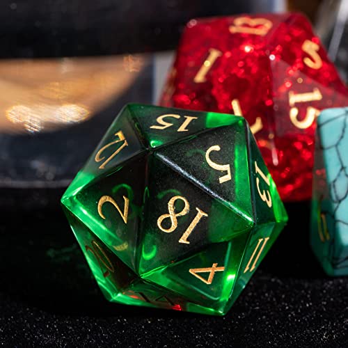 UDIXI Mystery DND Dice Set, 7PCS Gemstone or Glass Dice for Tabletop Games | Random Stone Dice, Premium Gift Box, DM Gift, for Dungeons and Dragons Role Playing Games - color: Gems