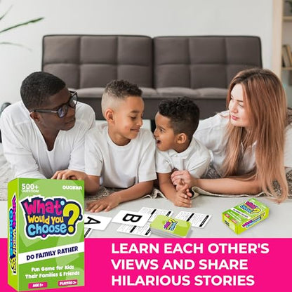 QUOKKA Board Games for Kids 8-12 – Family Games for Kids and Adults – What Would You Choose – 500+ Questions – Does Family Rather – Fun Card Game for Families and Teens - color: 2. Family Edition