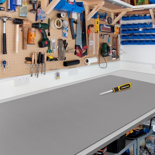 Light Gray Plastic Table Cover Protector, 36" x 60" Waterproof Easy Flat PVC Desk Pad Mat, 1.5mm Thick Rectangle Vinyl Table Top Protector for Dining Room Table, Office, Dresser - color: Light Gray, size: 36" x 60"