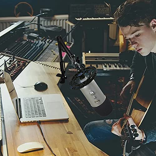 Youshares Blue Yeti Shock Mount with Foam Windscreen, Alloy Shockmount Reduces Vibration, Compatible for Yeti Microphones - color: Shock Mount with Foam Windscreen