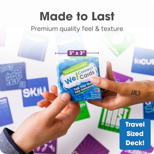 We! Connect, Future Focused Ice Breaker Conversation Cards, 10+ Activities | 20 possibility, 20 process & 20 practical cards with 10-plus no-prep activities for goal setting & thinking about the future
