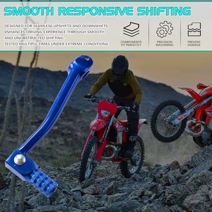 CNC Aluminum 2" Folding Gear Shifter Shift Lever for Honda XR50 CRF50 XR CRF 50cc 70cc 90cc 110cc 125cc Dirt Pit Bike (Blue) - color: Blue