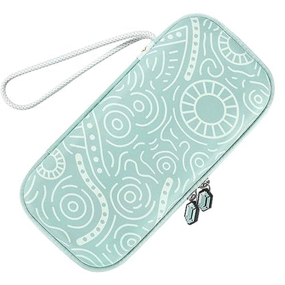 FUNLAB Switch 2 Carrying Case Compatible with Nintendo Switch 2/1/OLED, Portable Hard Shell Switch Carry Case with 10 Game Card Slots for Travel - White - color: Z-Cyan