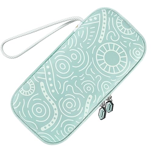 FUNLAB Switch 2 Carrying Case Compatible with Nintendo Switch 2/1/OLED, Portable Hard Shell Switch Carry Case with 10 Game Card Slots for Travel - White - color: Z-Cyan