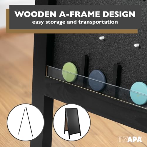 Ilyapa Prize Drop Board, 28x57 in - Penny Drop Game, Chalkboard Sign | Wooden A-Frame Chalkboard Sign, Includes 20 Coin Drop Discs & Eraser - For Trade Shows & Events - color: Black, size: 28x57