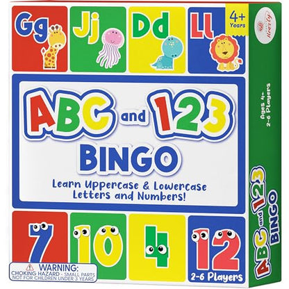 Party Hearty ABC & 123 Bingo Game for Kindergarten & Preschool - Animals | Animal Edition, Alphabet and Number, Preschool Kids Learn to Read, Ages 4 and Up - color: Animal Edition