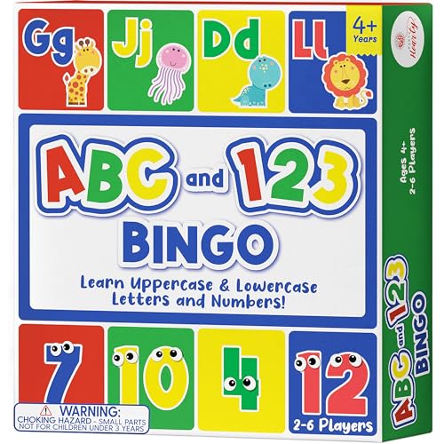 Party Hearty ABC & 123 Bingo Game for Kindergarten & Preschool - Animals | Animal Edition, Alphabet and Number, Preschool Kids Learn to Read, Ages 4 and Up - color: Animal Edition