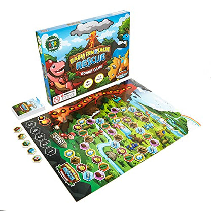 Baby Dinosaur Rescue Board Game – Cooperative Dinosaur Adventure Game for Kids Ages 4+ – Work Together to Save the Baby Dinos – Easy to Learn – Fun Family Board Game