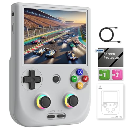 RG406V Handheld Game Console RG 406V 4-inch IPS Multi-touch Screen No Card Retro Game Console Android 13 Retro Emulator RG406V 5500mAh Battery 1080p DP Output WIFI Bluetooth Gray - style: Gray