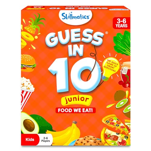 Skillmatics Guess in 10 Junior Food We Eat for Kids, Boys, Girls, and Families Who Love Card Games, Board Games and Educational Toys, Travel Friendly, Gifts for Ages 3, 4, 5, 6 - style: Junior Food We Eat!
