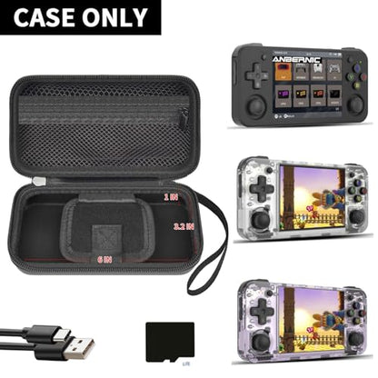 GWCASE Anbernic RG35XX H RG28XX Retroid 게임 콘솔용 케이스, 블랙 | 벨크로 스트랩 잠금 장치가 있는 맞춤형 핏 내부 트레이, 일상적인 휴대 및 여행, 캠프 또는 출퇴근을 위한 압력 방지 보호, 박스만 포함 - color: 블랙.