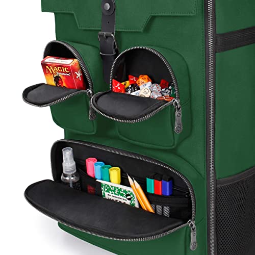 ENHANCE Tabletop Board Game Backpack (Dragon Green) + Board Game Bands - Bundle