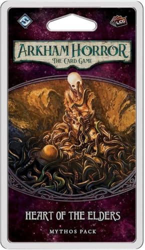 Arkham Horror The Card Game Heart of the Elders MYTHOS PACK - Explore Ancient Caverns in a Desperate Quest! Cooperative LCG, Ages 14+, 1-4 Players, 1-2 Hour Playtime, Made by Fantasy Flight Games - size: Mythos Pack, style: Heart of the Elders