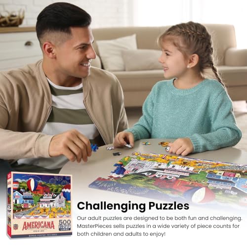 MasterPieces - 500 Piece Jigsaw Puzzle, Large EZ Grip Shapes, Labor Day, Fun for Adults, Seniors, Family, Kids, 19.25" x 26.75" - size: 500 Piece