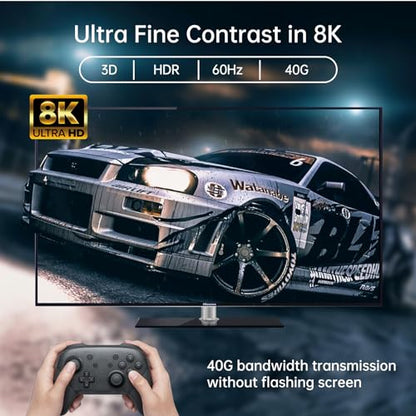 MT-VIKI 4K@120Hz HDMI Splitter 1 in 2 Out Aluminum HDMI Splitter 2.1, 8K@60Hz Duplicate/Mirror, 40Gbps, HDCP2.3, EDID (Non-bidirectional) - size: 8K 1 in 2 out